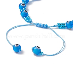 Бусины лампворк от сглаза плетеные браслеты из бисера для мужчин и женщин&nbsp;BJEW-MZ00160-04