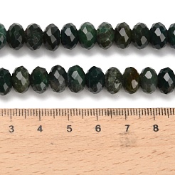 Природные моховой агат бисер нитей G-C259-A03-6x10mm