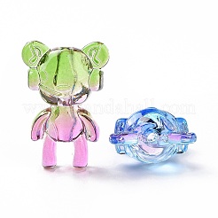 Двухцветные прозрачные акриловые бусины OACR-P011-11A