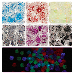 192 шт. 12 стиля камелии прозрачные смоляные кабошоны&nbsp;MRMJ-OC0003-34