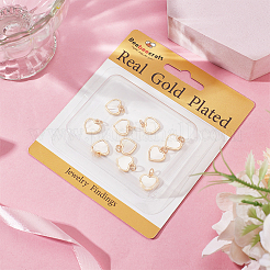 10 шт. подвески в форме сердца из натуральной белой ракушки из латуни&nbsp;KK-BBC0018-99