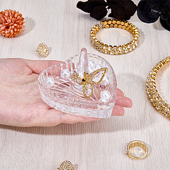 Стеклянная подставка для колец в форме сердца&nbsp;ODIS-WH20008-10A