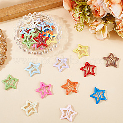 48 шт. 12-х цветные заколки-кнопки из сплава со звездочками и эмалью&nbsp;OHAR-CP0001-27