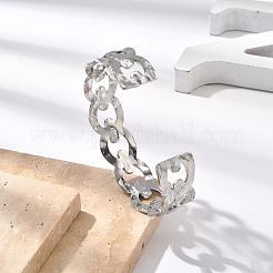 Полые браслеты-манжеты из нержавеющей стали 304 для женщин&nbsp;BJEW-B108-05G