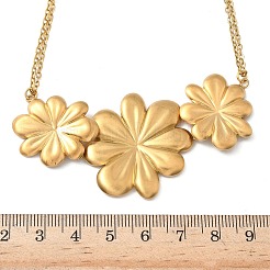 Тройной цветок 304 нержавеющая сталь нагрудные ожерелья для женщин NJEW-G173-03G