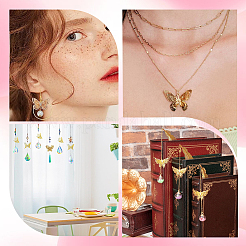 20шт. 10 стильных латунных филигранных подвесок и филигранных соединительных звеньев&nbsp;KK-SC0003-46