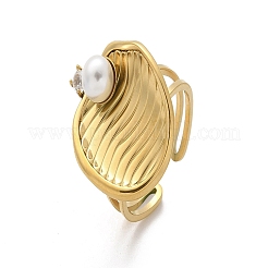 Кольца-манжеты из нержавеющей стали 304 с кубическим цирконием для женщин&nbsp;RJEW-D302-02G-04