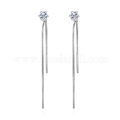 Элегантные плоские круглые серьги-гвоздики из нержавеющей стали с кисточками BX2341-1