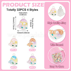 32шт 4 цвета сплава эмалевые подвески&nbsp;FIND-TA0008-76A