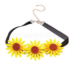 Фетр 3 подсолнечник чоклер ожерелья для женщин FS-WG49D9B-01