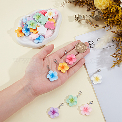 28 шт. подвеска в виде цветка из смолы 7 цветов&nbsp;HJEW-ME0001-09