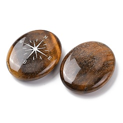 Овальные украшения из натурального тигрового глаза в виде компаса G-G301-02C