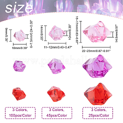 510шт 9 стиля прозрачные акриловые бусины OACR-GA0001-06