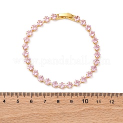 Латунные ромбовидные кубические циркониевые ожерелья-чашки для женщин NJEW-U033-01G