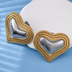 Двухцветные серьги-гвоздики из нержавеющей стали 304 EJEW-Z109-05GP-01