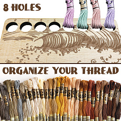 8-позиционные деревянные лотки для хранения ниток для вышивания TOOL-WH0056-016