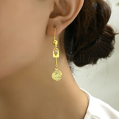 Модные классические плоские круглые серьги-кольца из латуни с кисточками EH8796