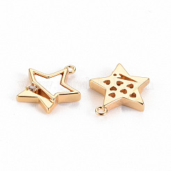 Латунные микропаве прозрачные кубические циркониевые подвески&nbsp;KK-S356-300-NF