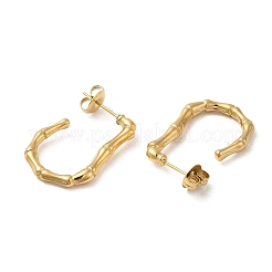 Серьги-гвоздики из бамбуковой палочки с ионным покрытием (IP) 304 из нержавеющей стали&nbsp;EJEW-Z022-17G