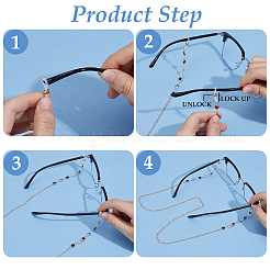 3 шт. 3-цветный ремешок из сплава со стразами для очков&nbsp;AJEW-CY0002-17