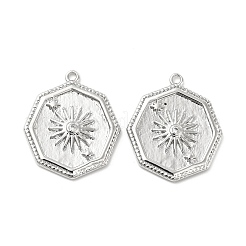 Подвески из латуни с микропаве из прозрачного кубического циркония&nbsp;KK-B062-05P