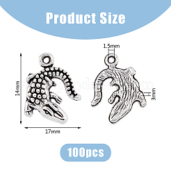 100 шт. подвески из сплава в тибетском стиле с крокодиловой кожей&nbsp;FIND-DC0004-02