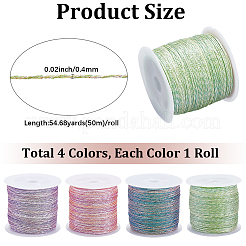 4 рулон плетеного полиэстерового шнура 4 цветов&nbsp;WCOR-CY0001-01A