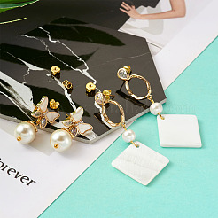 Латунные серьги-гвоздики из циркония KK-TA0001-04G