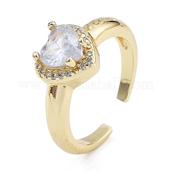 Кольца-манжеты для пальцев с покрытием из латуни с микропаве из прозрачного кубического циркония для женщин&nbsp;RJEW-M028-49G-01