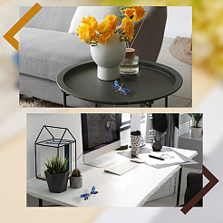 Гальванизированный сплав стрекозы натуральный турмалин дисплей украшения&nbsp;DJEW-WH20002-15P