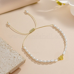 Богемные браслеты из искусственного жемчуга с бусинами для женщин. с немагнитным гематитовым сердечком RI6613