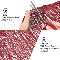 5 м блестящего полиэстерового кружева с кисточками&nbsp;OCOR-OC0001-38B