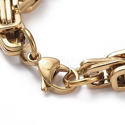 Ионное покрытие (ip) унисекс 201 нержавеющая сталь византийские цепочки браслеты&nbsp;BJEW-L637-34C-G