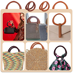 4 шт. двухцветные деревянные ручки для сумок&nbsp;WOOD-PH0002-99