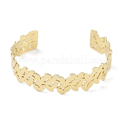 Браслеты-манжеты с цветком из нержавеющей стали 304 для женщин&nbsp;BJEW-C071-14G