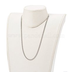 Не тускнеющие ожерелья из кубинской цепи с бриллиантовой огранкой из нержавеющей стали 304&nbsp;NJEW-JN03368-01