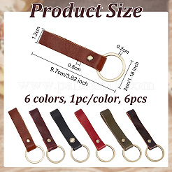 6шт брелок из кожи 6 цветов KEYC-OC0001-46