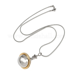 304 нержавеющая сталь микропаве прозрачный кубический цирконий планета кулон урна для пепла домашних животных ожерелья&nbsp;NJEW-S455-11PG