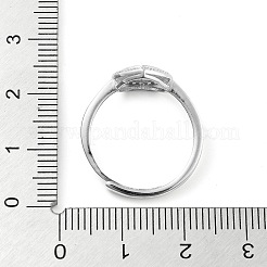 Регулируемое кольцо в форме сердца с 925 компонентом из стерлингового серебра STER-G042-06P