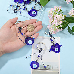 6 шт. 3 стиля лэмпворк-брелки ручной работы от сглаза&nbsp;KEYC-CA00011