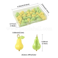 36 шт. двухцветные акриловые подвески в виде тыквы&nbsp;PALLOY-FS00068