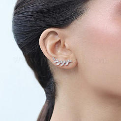 Комплект из серег и подвесок из стерлингового серебра S925 с прозрачными кубическими циркониями в форме листа для женщин YN0481-3