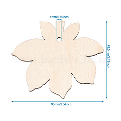 Неокрашенный деревянный большой кулон X-WOOD-TA0002-19