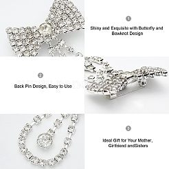 12 шт. 4 х хрустальных значков-бантов для лацканов JEWB-CA0001-19