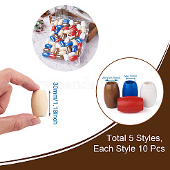 50 шт. 5 цвета окрашенные распылением натуральные деревянные бусины WOOD-FW0001-06