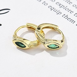 Латунные микро проложить серьги обруча кубического циркония EJEW-C136-02G