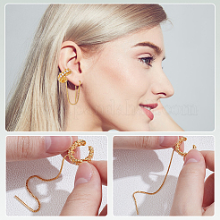 2 шт. серьги-каффы из латуни с микропаве из прозрачного кубического циркония EJEW-UN0002-87