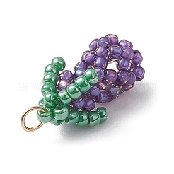 Подвески из стеклянных бусин в форме баклажана 3d&nbsp;PALLOY-MZ00942-03