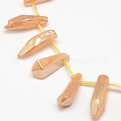 Гальванических драгоценного камня природного кварца кристалл бисер пряди G-L134-01