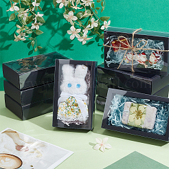 Складные креативные ящики из крафт-бумаги с прозрачным покрытием из ПВХ&nbsp;CON-WH0113-09A